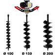 SURICUT - Tarière thermique SEMI-PROFESSIONNELLE 62 cm3 + lot de 3 mèches (100, 150 et 200 mm) - vignette