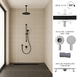 SANIVERRE - DUKA Caniveau de douche L.90 cm verre noir inox avec siphon 360°, drainage performant - vignette