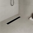 SANIVERRE - DUKA Caniveau de douche L.90 cm verre noir inox avec siphon 360°, drainage performant - vignette