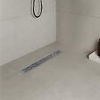SANIVERRE - JAZY Caniveau de douche L.120 cm design linéaire, acier inoxydable, siphon anti-odeurs, drainage élevé - vignette