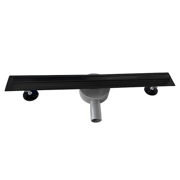 SANIVERRE - SAMY Caniveau de douche italienne compact noir L.60 cm siphon 360°, drainage 36l/min, hauteur réglable - large