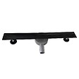 SANIVERRE - SAMY Caniveau de douche italienne compact noir L.60 cm siphon 360°, drainage 36l/min, hauteur réglable - vignette