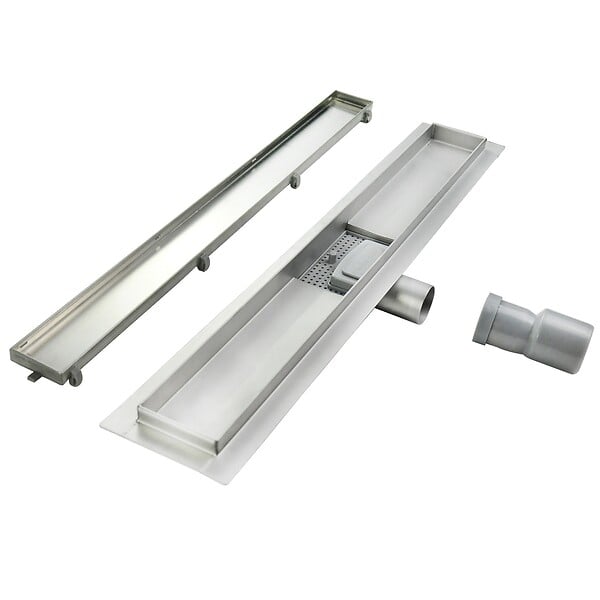 SANIVERRE - CELO Caniveau de douche 2en1 à encastrer L.90 cm, à carreler ou inox, drainage 36L/min, hauteur réglable - large