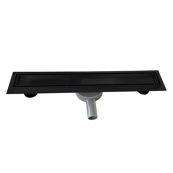 SANIVERRE - VINY Caniveau de douche 2en1 à encastrer L.100 cm, à carreler ou inox noir, drainage 36L/min, haut. réglable - large