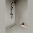 SANIVERRE - JAZY Caniveau de douche L.90 cm design linéaire, acier inoxydable, siphon anti-odeurs, drainage élevé - vignette