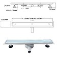SANIVERRE - DUKA Caniveau de douche L.110 cm verre blanc inox avec siphon 360°, drainage performant - vignette