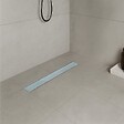 SANIVERRE - DUKA Caniveau de douche L.110 cm verre blanc inox avec siphon 360°, drainage performant - vignette
