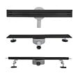 SANIVERRE - SAMY Caniveau de douche italienne compact noir L.90 cm siphon 360°, drainage 36l/min, hauteur réglable - vignette