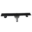 SANIVERRE - SAMY Caniveau de douche italienne compact noir L.90 cm siphon 360°, drainage 36l/min, hauteur réglable - vignette