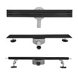 SANIVERRE - SAMY Caniveau de douche italienne compact noir L.100 cm siphon 360°, drainage 36l/min, hauteur réglable - vignette