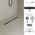 SANIVERRE - SAMY Caniveau de douche italienne compact noir L.100 cm siphon 360°, drainage 36l/min, hauteur réglable - vignette
