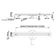SANIVERRE - SAMY Caniveau de douche italienne compact noir L.100 cm siphon 360°, drainage 36l/min, hauteur réglable - vignette