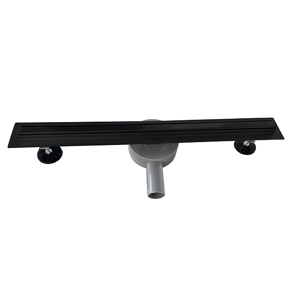 SANIVERRE - SAMY Caniveau de douche italienne compact noir L.100 cm siphon 360°, drainage 36l/min, hauteur réglable - large