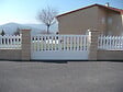 MOREY - Portail PVC Pavin semi-ajouré - Blanc - L.350xH.130cm - vignette