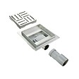 SANIVERRE - DOMEO Caniveau de douche carré motif quadrillé 25 x 25 cm siphon anti-odeurs, drainage 36l/min, h. réglable - vignette