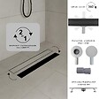 SANIVERRE - VINY Caniveau de douche 2en1 à encastrer L.50 cm, à carreler ou inox noir, drainage 36L/min, haut. réglable - vignette