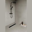 SANIVERRE - DUKA Caniveau de douche L.50 cm verre noir inox avec siphon 360°, drainage performant - vignette