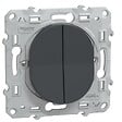 SCHNEIDER ELECTRIC - Double interrupteur va-et-vient 10A anthracite - Ovalis - Schneider - vignette