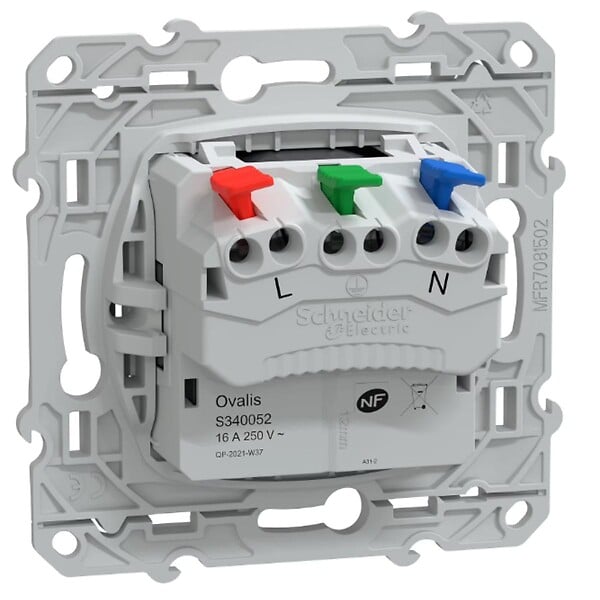 SCHNEIDER ELECTRIC - Prise affleurante 2P+T 16A bornes auto - anthracite - Ovalis - Schneider - large
