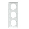 SCHNEIDER ELECTRIC - Plaque finition 3 postes Verticale entraxe 71 mm Blanc - Ovalis - Schneider - vignette