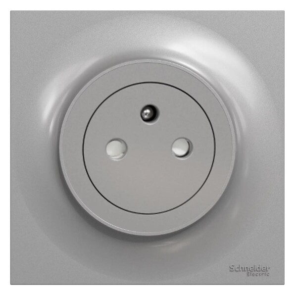 SCHNEIDER ELECTRIC - Prise affleurante avec terre 2P+T aluminium 16A - Odace - Schneider - large