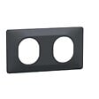 SCHNEIDER ELECTRIC - Plaque finition 2 postes horizontale anthracite entraxe 71 mm - Ovalis - Schneider - vignette