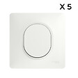 SCHNEIDER ELECTRIC - Lot 5 interrupteurs va-et-vient brochables + plaque - Blanc - Ovalis - Schneider - vignette