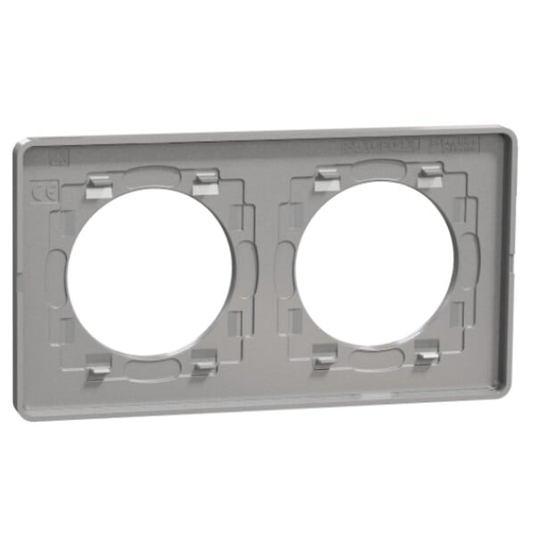 SCHNEIDER ELECTRIC - Plaque 2 postes horizontale/Verticale ardoise - Odace Touch - Schneider - large