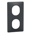 SCHNEIDER ELECTRIC - Plaque finition 2 postes Verticale anthracite 71 mm - Ovalis - Schneider - vignette