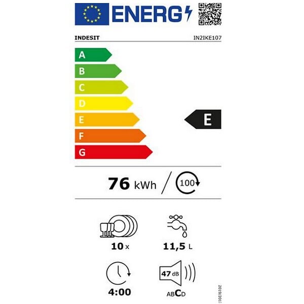 INDESIT - Lave-vaisselle 44.8cm 10 Couverts 47db - IN2IKE107 - large