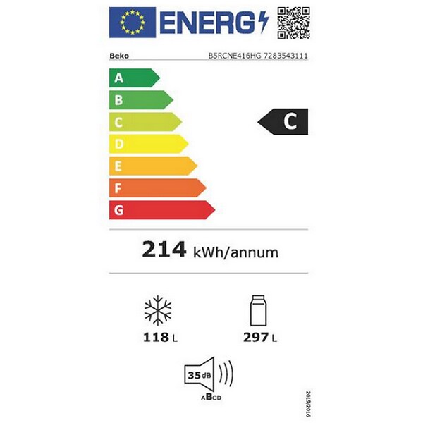 BEKO - réfrigérateur 1 porte 59.5cm 415l - B5RCNE416HG - large