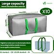 VOUNOT - Lot de 10 sacs de demenagement grand format avec sangles et poignee gris - vignette