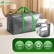 VOUNOT - Lot de 10 sacs de demenagement grand format avec sangles et poignee gris - vignette