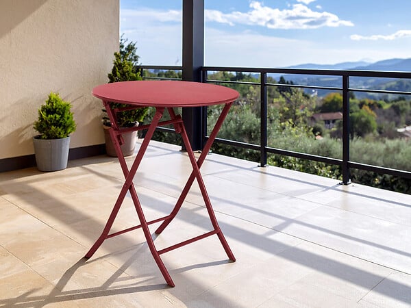 HESPERIDE - Table de jardin ronde Greensboro Ø 60 cm Groseille - Hespéride - large