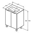 PORCHER - Meuble sous-plan + plan vasque Ulysse Porcher - 2 portes - 60cm - Blanc brillant - vignette