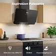 CIARRA - Hotte Aspirante Inclinée 60cm 580 m³/h 3 Vitesses Tactile Recyclage ou Evacuation CD6765CB - vignette