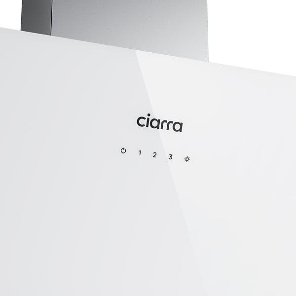 CIARRA - Hotte Aspirante Inclinée 60cm 580 m³/h 3 Vitesses Tactile Recyclage ou Evacuation CD6765CS - large