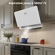 CIARRA - Hotte Aspirante Inclinée 60cm 580 m³/h 3 Vitesses Tactile Recyclage ou Evacuation CD6765CS - vignette