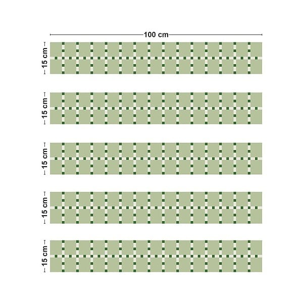 99DECO - Contremarches PVC pour escalier - vert - Lot de 5 (15x100 cm) - large