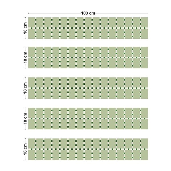 99DECO - Contremarches PVC pour escalier - vert - Lot de 5 (18x100 cm) - large