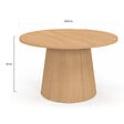 ID MARKET - Table basse ronde ANGELE 70 cm pied central bois effet hêtre - vignette