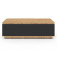ID MARKET - Table basse TOMI 110 cm avec porte façon hêtre et noir - vignette