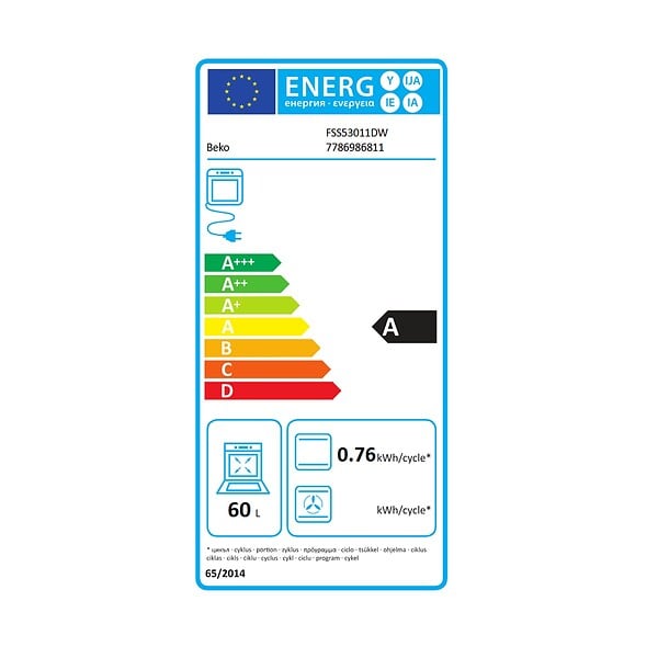 BEKO - Cuisinière Gaz 60l 4 Feux Blanc - FSS53011DW - large