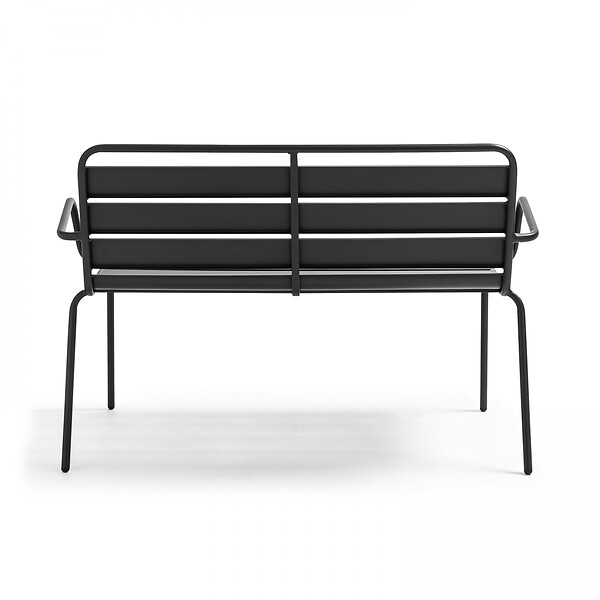 OVIALA - Banc de jardin en métal anthracite - Palavas - large