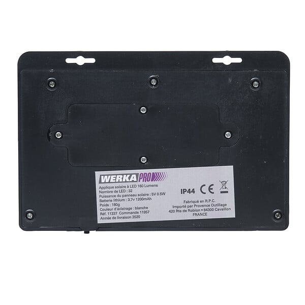 WERKAPRO - Applique solaire à led et détecteur de mouvement  32Leds-160 lumens - large