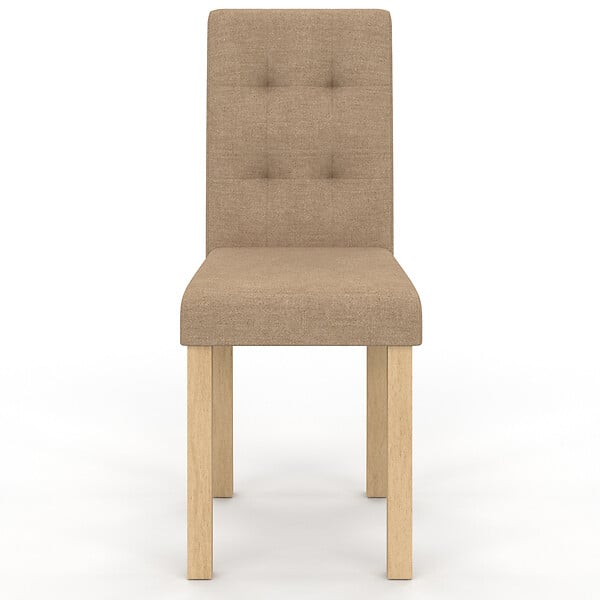 ID MARKET - Lot de 6 chaises POLGA capitonnées mix color taupe, beige et marron - large