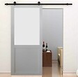 GD MENUISERIES - Porte Coulissante Athena blanc H204 x L83 cm, Rail roulettes - vignette