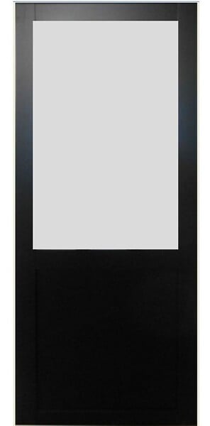 GD MENUISERIES - Porte Coulissante Athena Noir Vitrée H204 x L73 cm, Rail Alu - large
