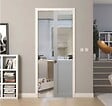 GD MENUISERIES - Porte Coulissante Atelier blanc H204 x L73 cm sans meneau, Galandage, kit de finition - vignette