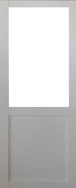 GD MENUISERIES - Porte Coulissante Atelier Blanc H204 x L83 cm sans meneau, Rail alu Bandeau Blanc - large